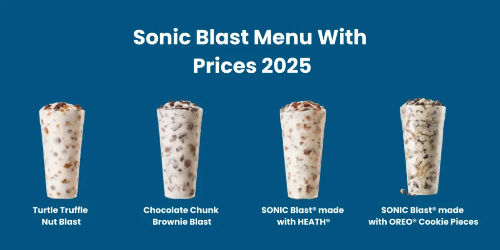 Sonic Blast Menu With Prices 2025