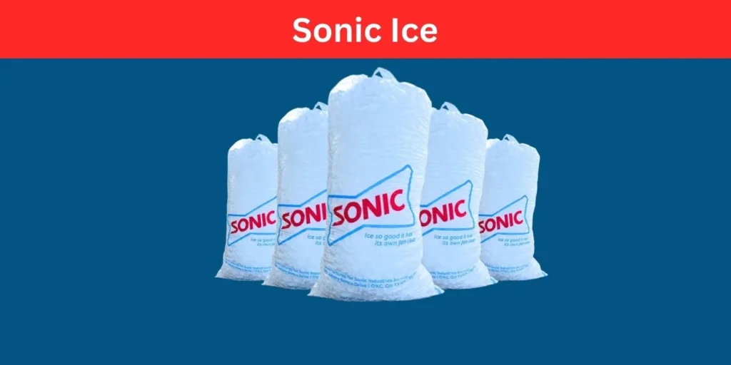 Multiple bags of Sonic ice with "Sonic Ice" text at the top.