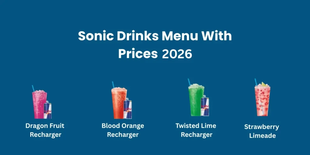 Sonic Drinks Menu With Prices
