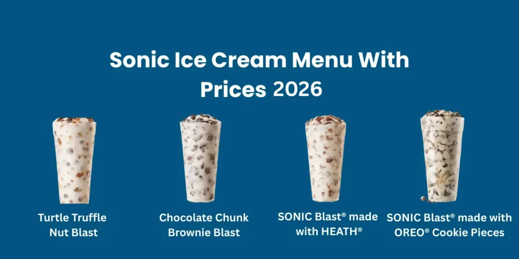 Sonic Ice Cream Menu With Prices